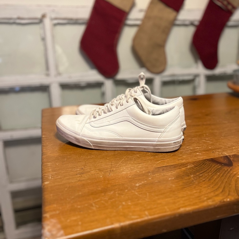 White Leather Vans